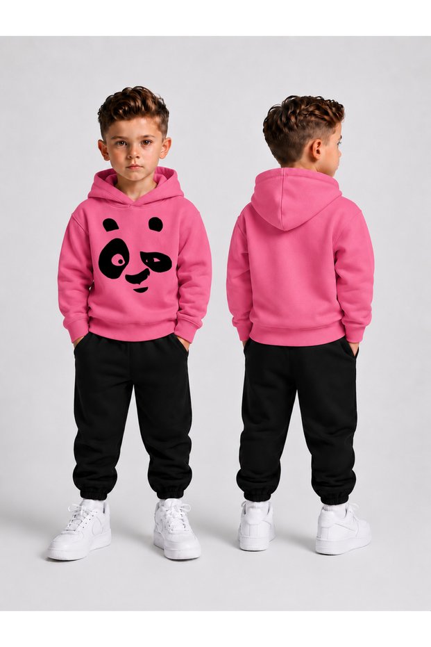 Children's Hooded Sweatshirt Tracksuit Set 2-Piece Printed Top and Bottom Set