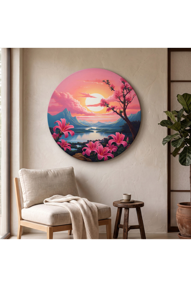 Decorative Round Canvas Painting - Artcnvsovl22