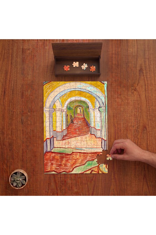 Vincent Van Gogh - Design of the Entrance Hall of the Asylum 240 Piece Wooden Puzzle in Wooden Box Pd00150