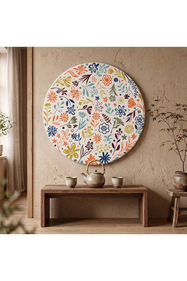 Decorative Round Canvas Painting - Artcnvsovl2