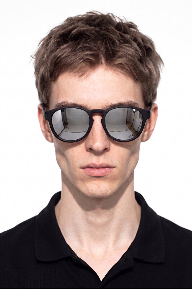 Veron Black Gray Mirror Men's Sunglasses