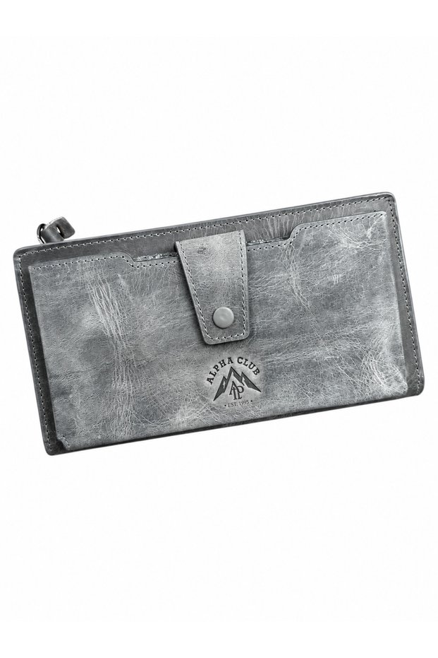 Unisex Genuine Leather Wallet with Multiple Compartments, Zipper, Large Size Card Holder and Passport Wallet