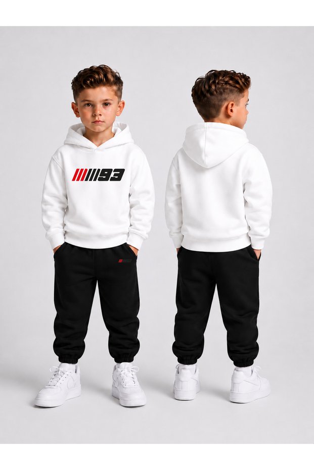 Children's Hooded Sweatshirt Tracksuit Set 2-Piece Printed Top and Bottom Set