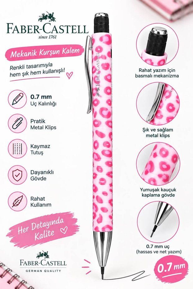 Leopar 0,7 Pembe Versatil Kalem