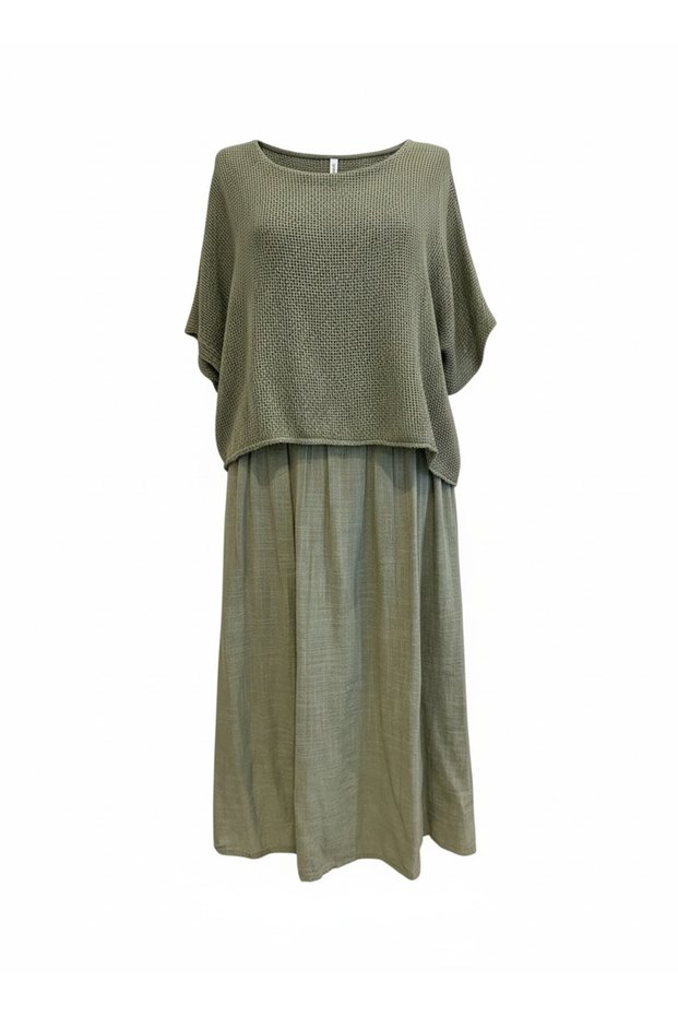 Italian Mesh Blouse Dress