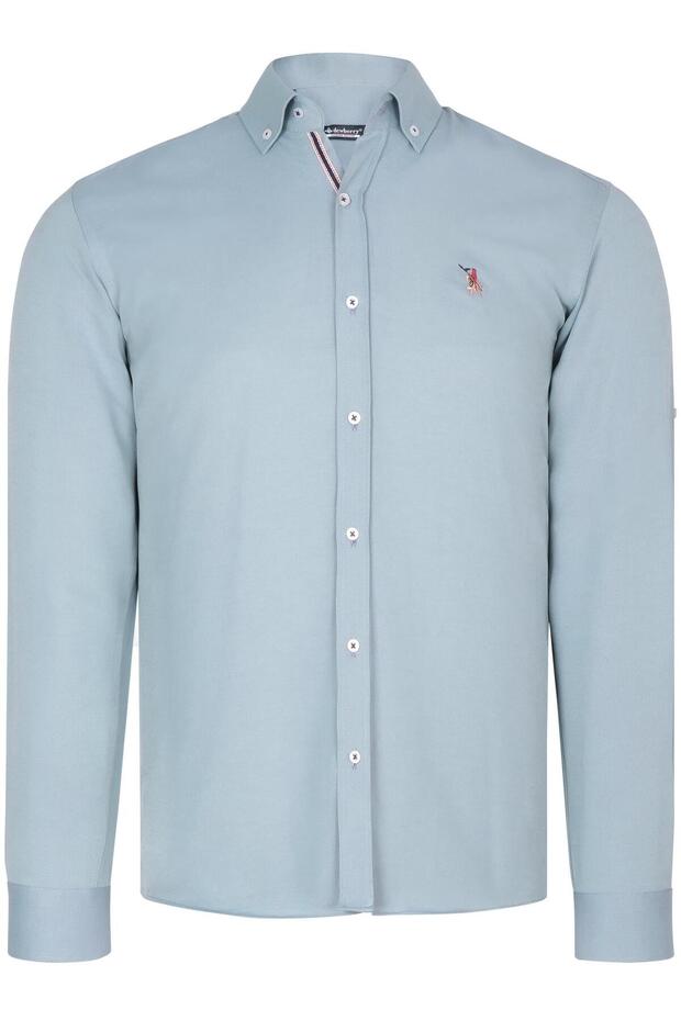 Men's Cotton Shirt Water Green G974