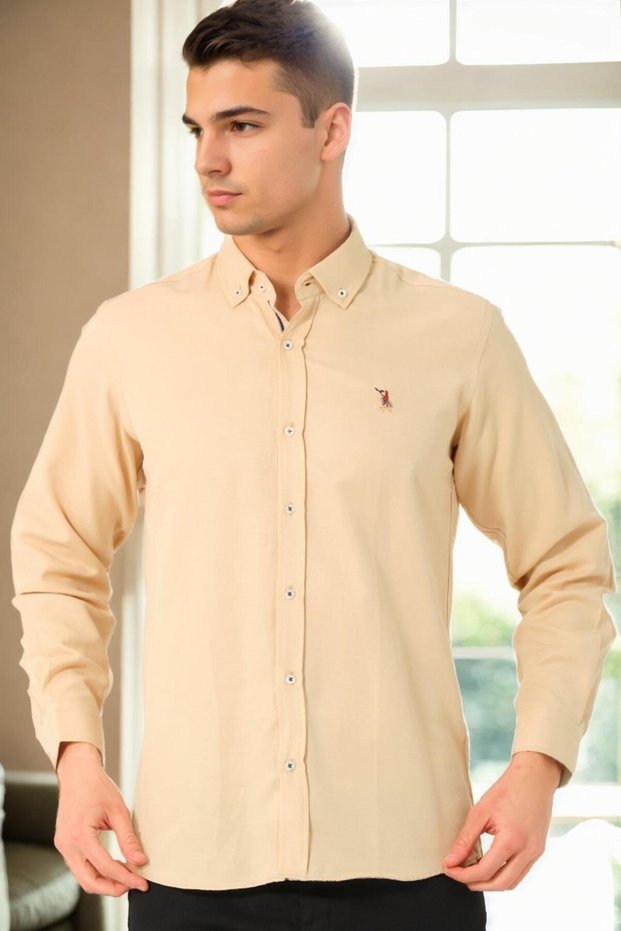 Men's Cotton Shirt Beige G974