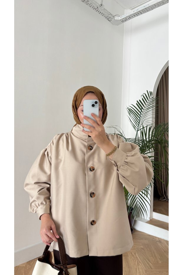 Women's Mock Neck Short Trench Coat