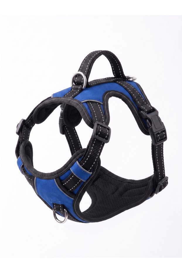 Y-Type Reflective Dog Chest Harness with Back Support Blue Vest