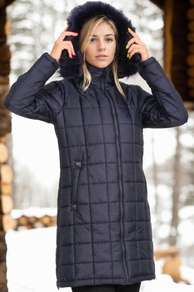 Women's Coat Dark Navy Blue Z6653