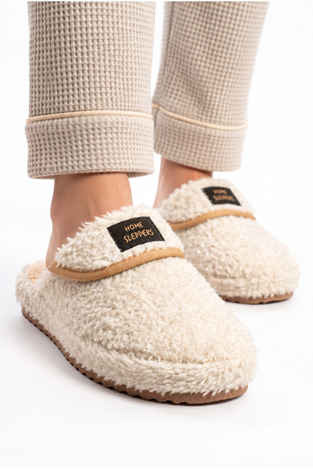 Women's Plush, Glittery, Thick Soled, Soft, Winter House Slippers