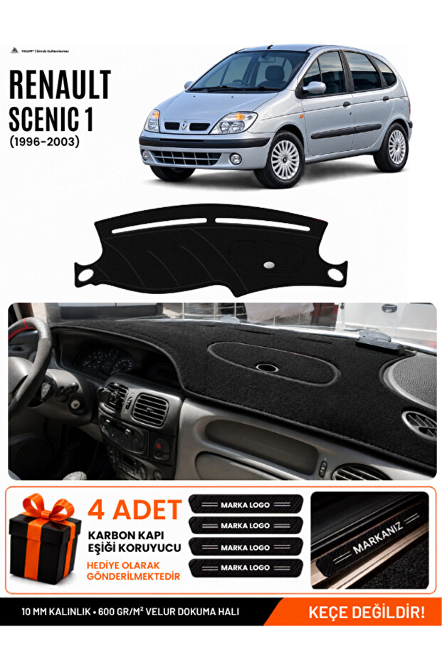 Renault Scenic 1 (1996-2003) Compatible Glove Box Protection, Glove Box Cover, Glove Box Case - Black - Re043