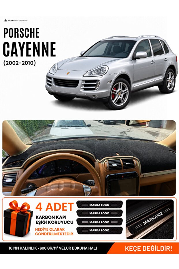 Porsche Cayenne (2002-2010) Compatible Dashboard Cover, Dashboard Case - Black-Beige - Po001