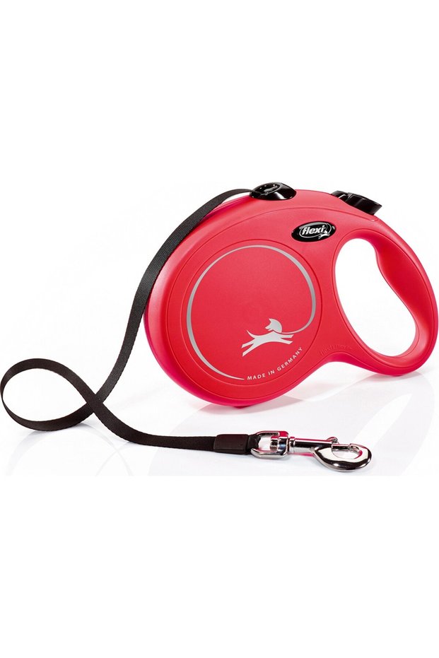 Red New Classic Striped Automatic Walking Collar 5m Large