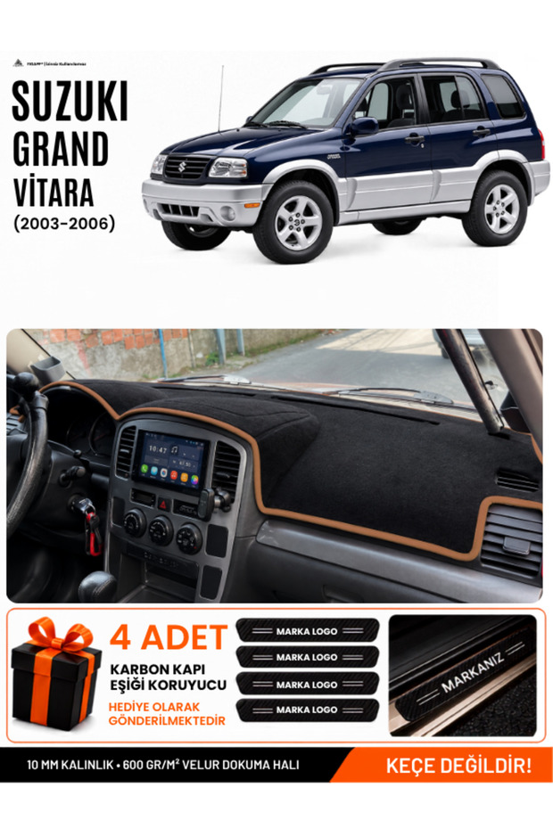 Suzuki Grand Vitara (2003-2006) Compatible Glove Box Cover, Glove Box Case - Black-Brown - Sz004