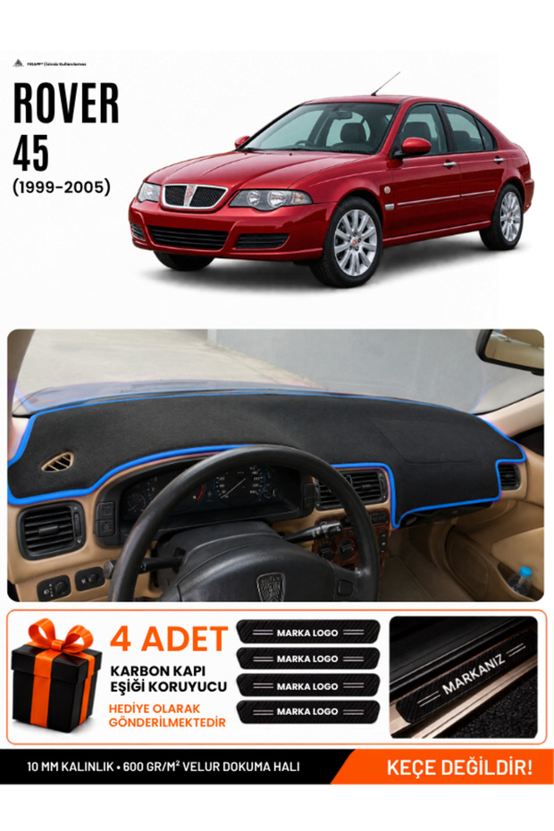 Rover 45 (1999-2005) Compatible Torpedo Protection, Torpedo Cover, Torpedo Case - Black-Blue - Ro002