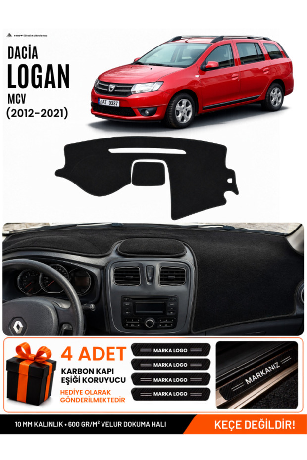 Daci̇a Logan Mcv (2012-2021) Compatible Glove Box Protection, Glove Box Cover, Glove Box Case - Black - Re015
