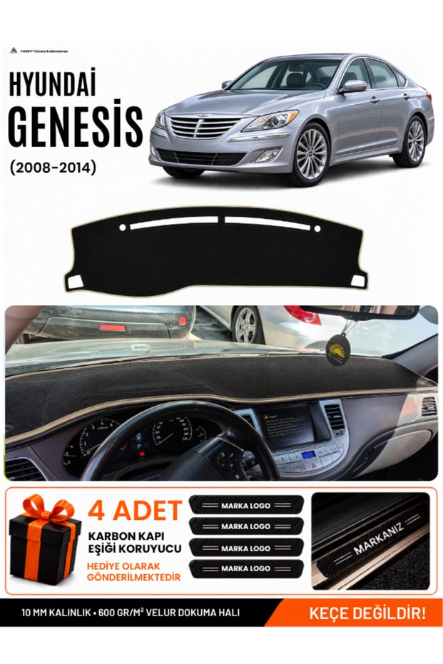 Hyundai Genesis (2008-2014) Compatible Glove Box Cover, Glove Box Case - Black-Beige - Hu020