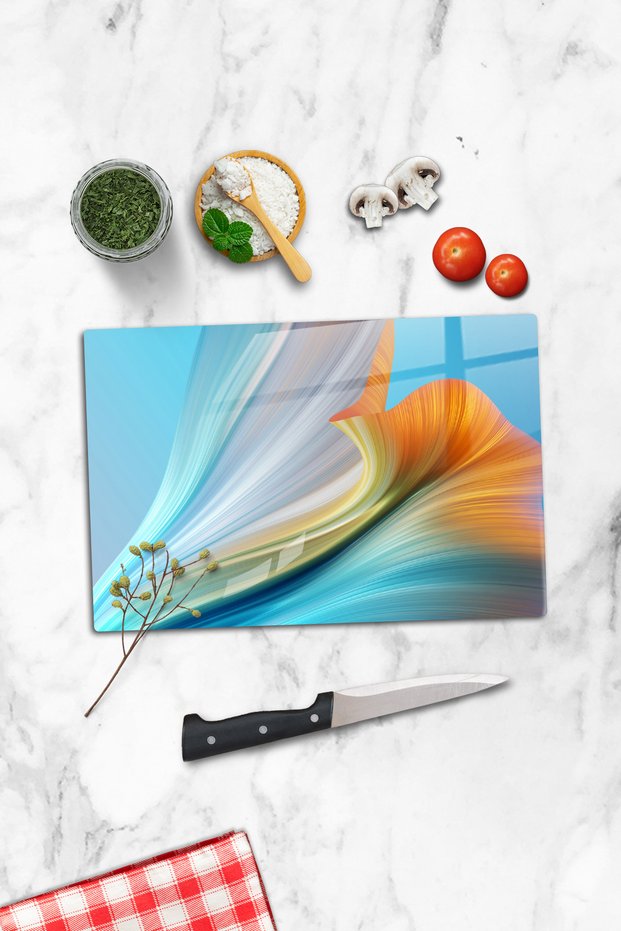 Glass Cutting Board Elegance Themed - Glass Cutting Board | 20cm X 30cm