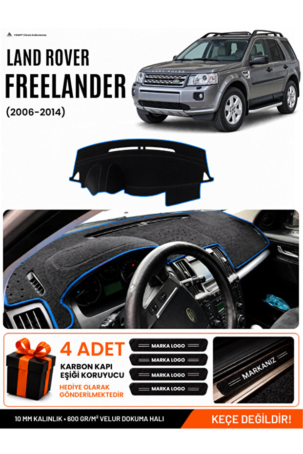 Land Rover Freelander (2006-2014) Compatible Glove Box Cover, Glove Box Case - Black-Blue - Lr003