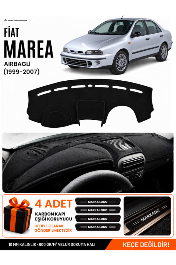 Fiat Marea (1999-2007) Airbag Compatible Glove Box Cover, Glove Box Case - Black - Fi025