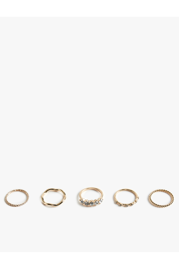 Stone Twist 5-Piece Ring Set