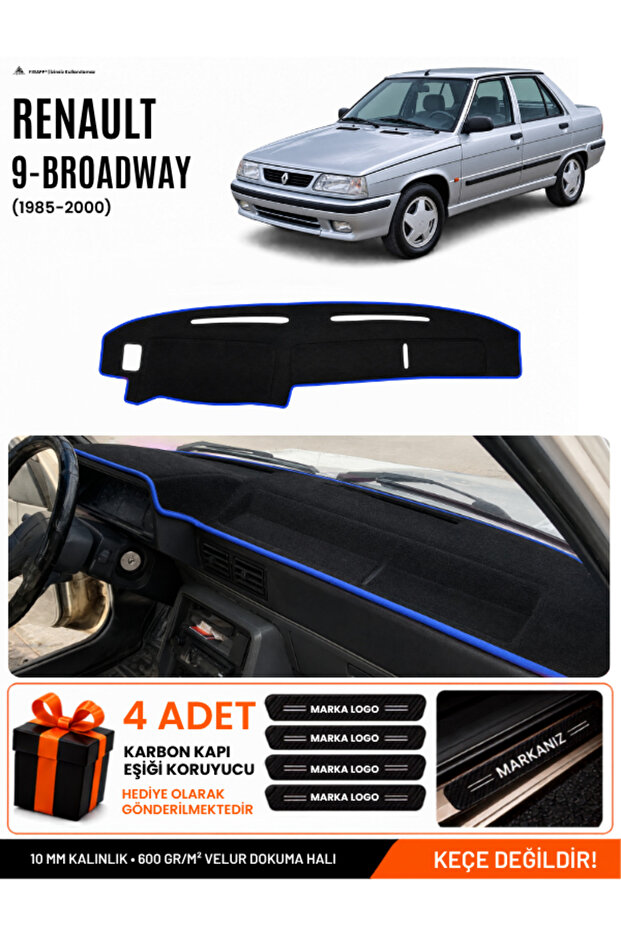 Renault 9 Broadway (1985-2000) Compatible Glove Box Cover, Glove Box Case - Black-Blue - Re003