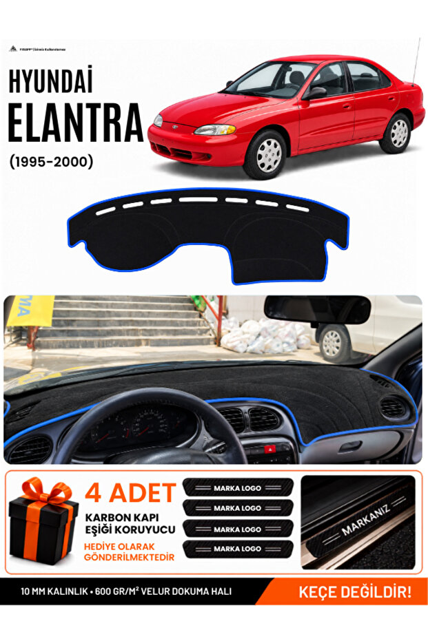 Hyundai Elantra (1995-2000) Compatible Glove Box Cover, Glove Box Case - Black-Blue - Hu013