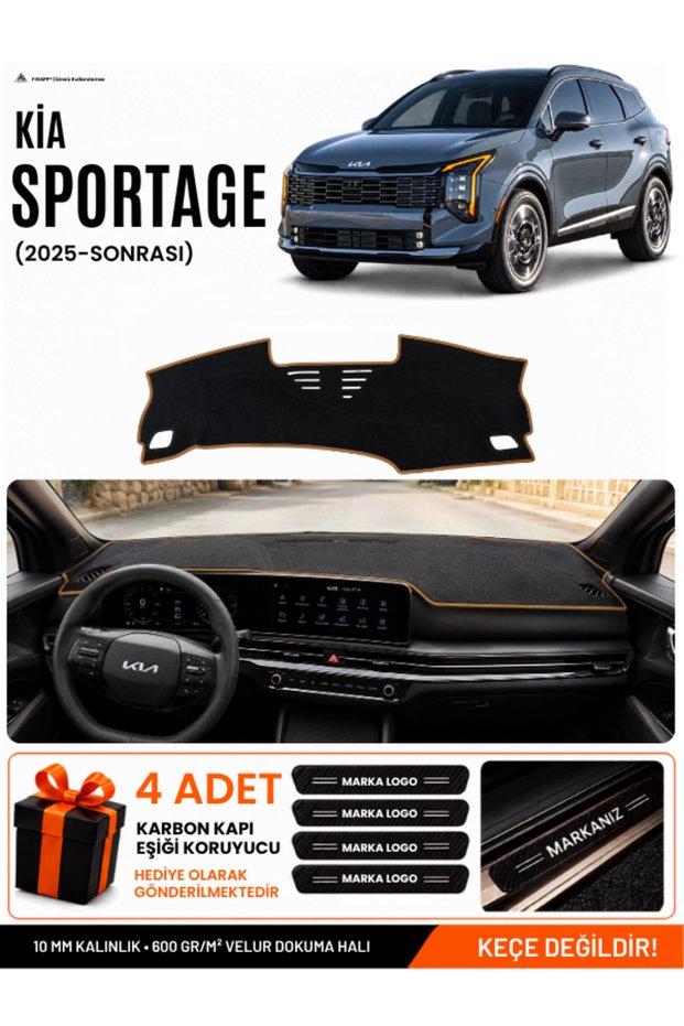 Kia Sportage (2025-Later) Compatible Glove Box Cover, Glove Box Case - Black-Brown - Ki026