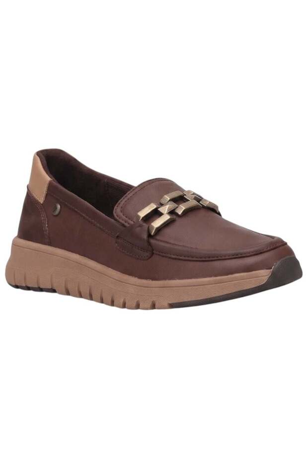 D26Ka-3610-B Brown Women's Comfort Leather Shoes