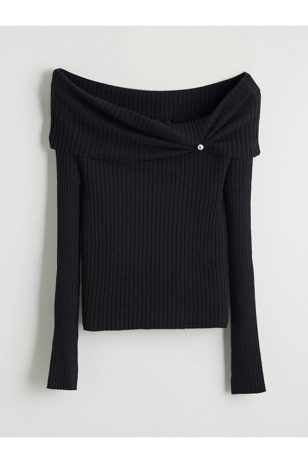Design Kayık Yaka Women's Knitwear Sweater