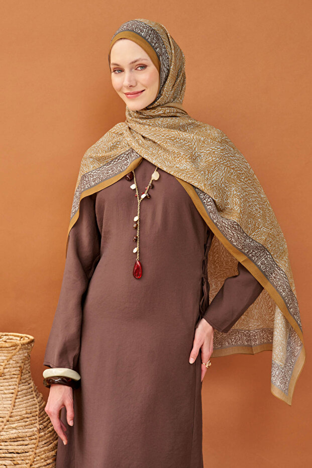Lorena-Riva Shawl Tencel Guipure Pattern Caramel
