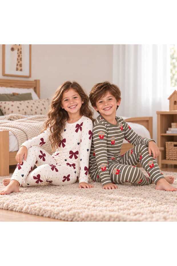 Girls Boys 2 Pack Long Sleeve Pajama Sets - 2-Piece Kids Pjs Sets