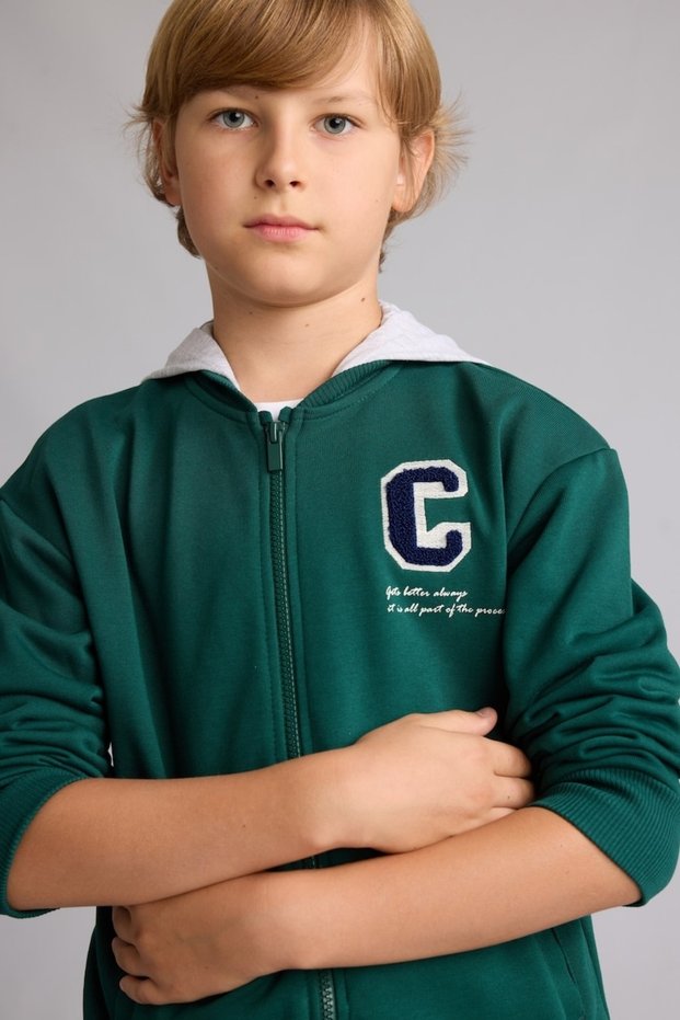 Boy's Sweat H9851A8/Gn671 D.Green