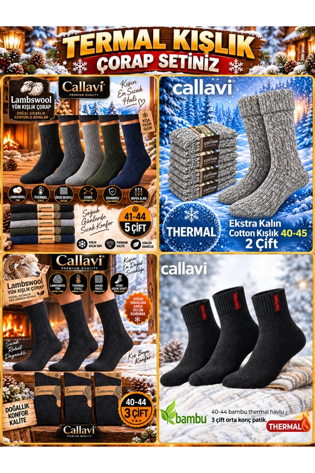 Winter Thermal Socks Set 13 Pairs