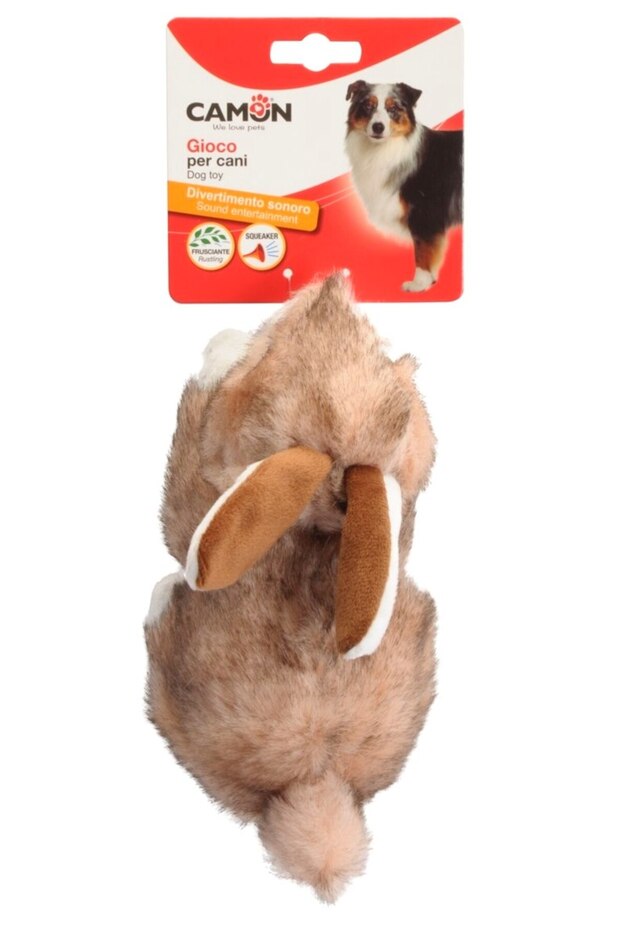 Plush Rabbit Dog Toy with Sound and Rustle 23 cm