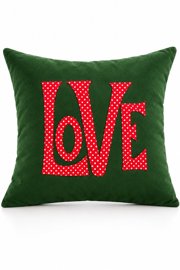 New Year's Collection Premium Fabric Appliqué Detailed Decorative Throw Pillow Cover 1 Piece 43×43