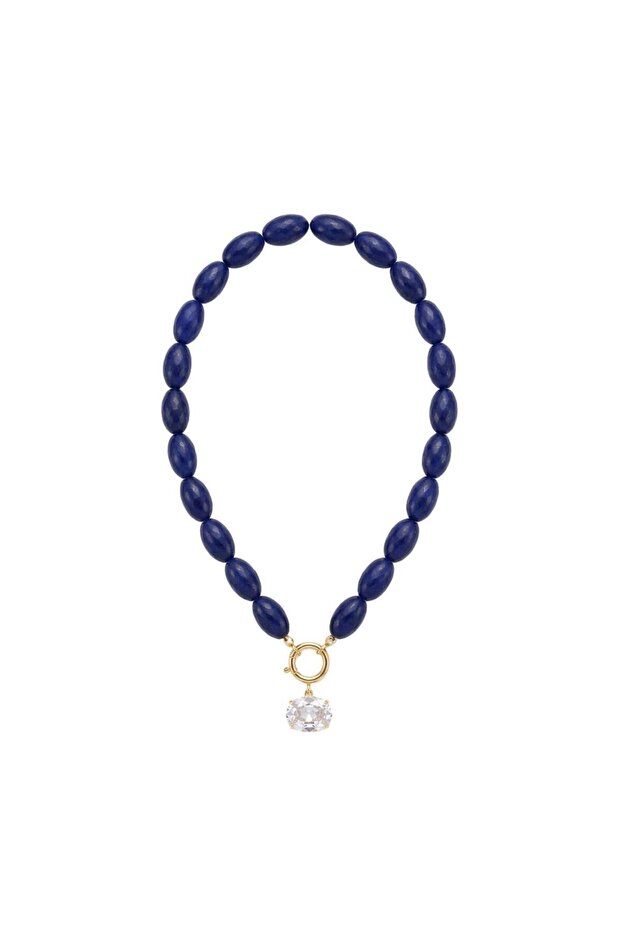 Velora Zircon Stone Acrylic Bead Necklace