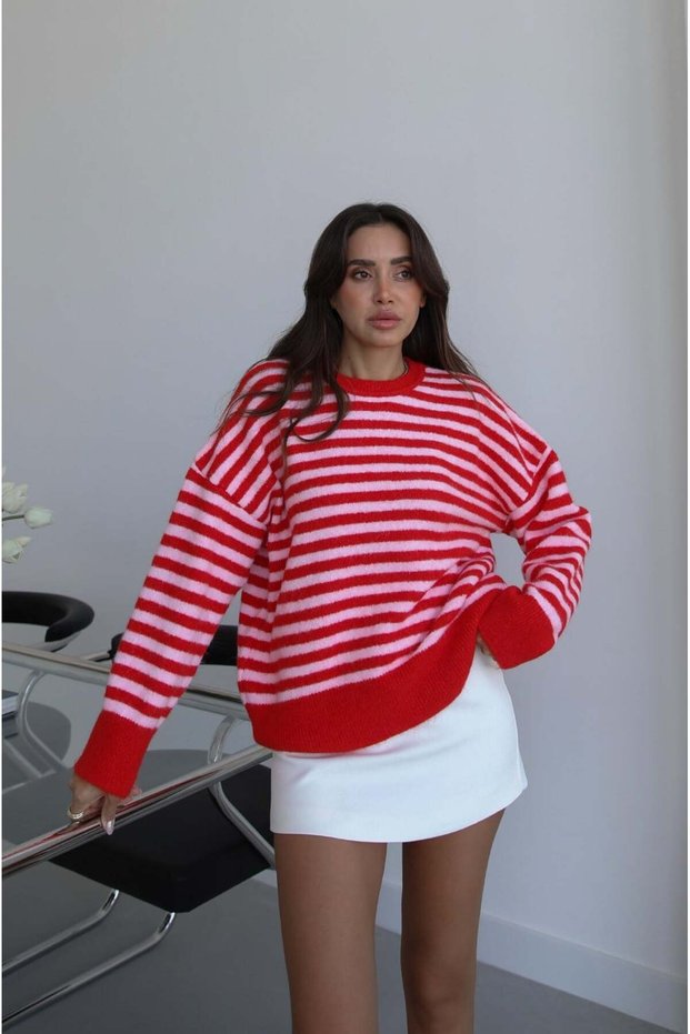 Red Jair Striped Sweater