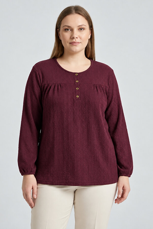 Winter Hair Knitwear Buttoned Soft Blouse