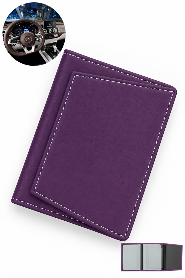 Car License Holder Wallet - Vehicle License Case - Car License Protector - License Protection Case - License Wallet (Purple)