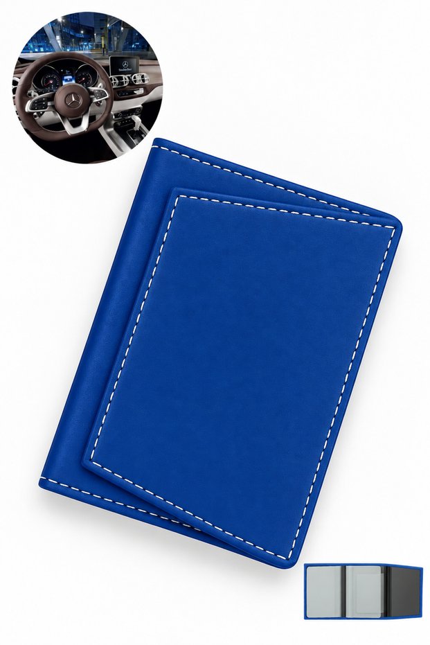 Car License Holder Wallet - Vehicle License Cover - Car License Protector - License Protection Case - License Wallet (Saks Blue)