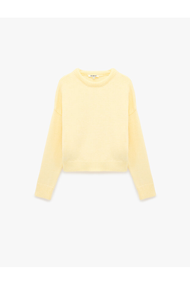 Ribbed Crew Neck Long Sleeve Basic Knitwear Sweater