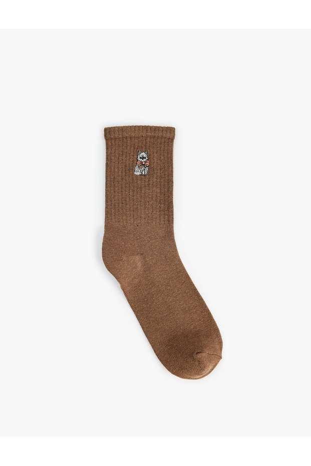 Cat Embroidered Socket Tennis Socks