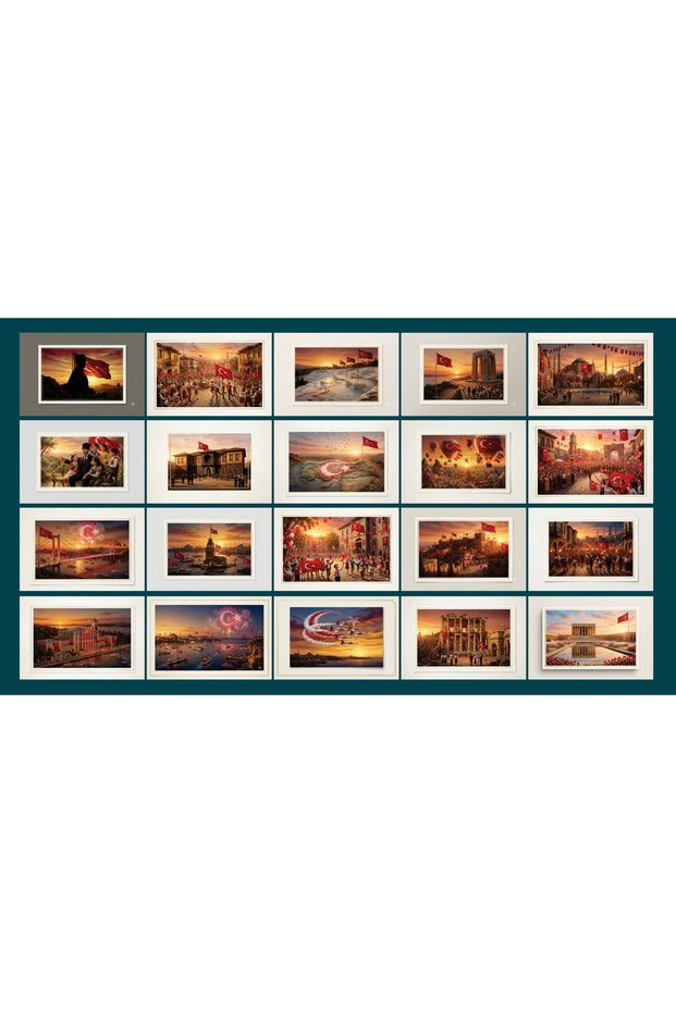 Our Glorious Flag Themed Postcard Set (10X15 cm 20 Pieces)