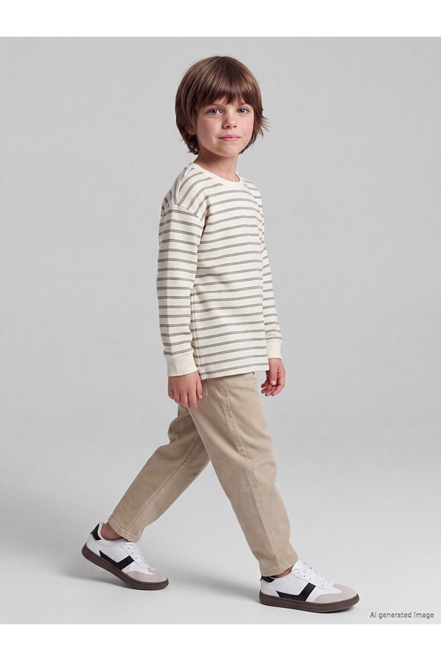 Peak New Season Beige Boys' Gabardine Trousers