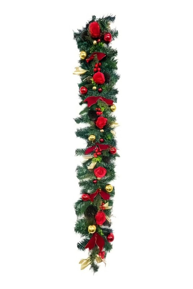 Staircase Christmas Decorations Stairs Artificial Garland Prelit Stairway Swags Wreaths Xmas Decorations for Staircase Front Door Wall Window Home Decor