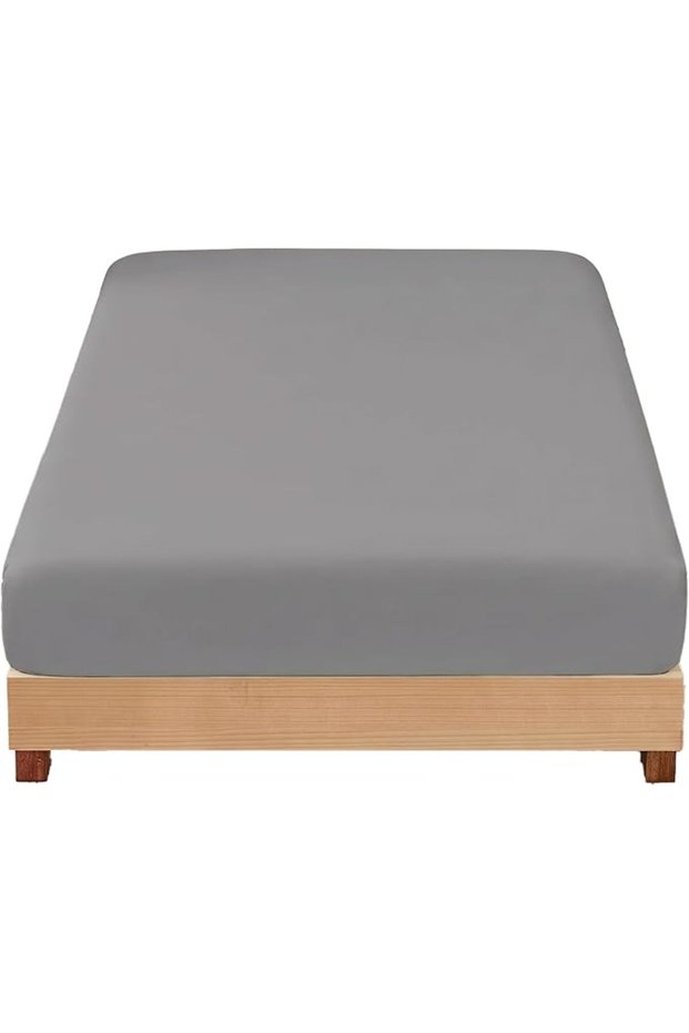 Fitted Bed Sheet Single Size 1 Piece Microfiber Soft Brushed Texture Deep Pocket Elastic Edge Fitted Sheet
