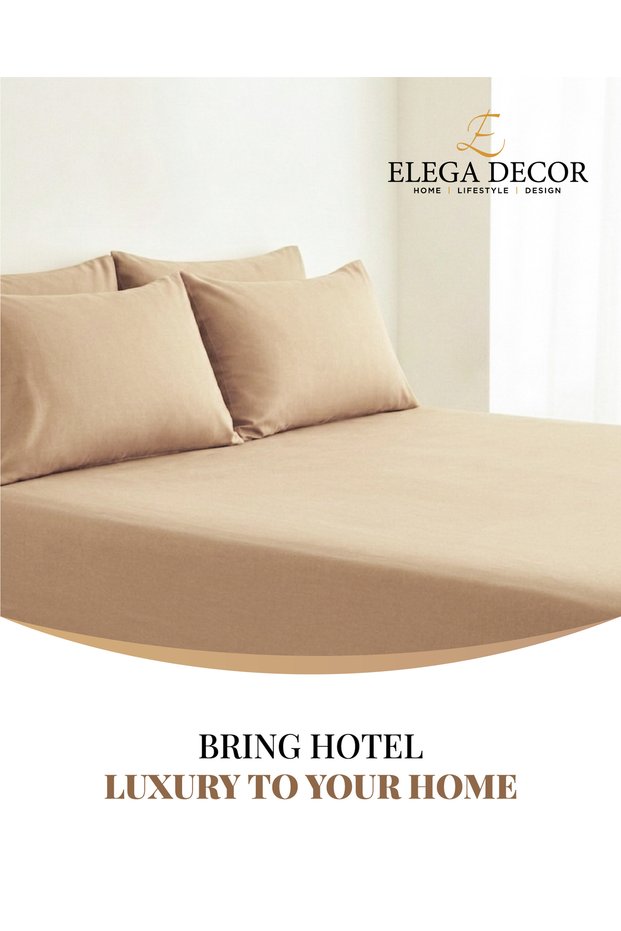 210TC Cotton Satin Queen Solid Bed Sheet Set 3PC | Soft Breathable Satin Flat Sheet 229x256 cm | 2 pillowcase 50x75 cm | OEKO-TEX & ECAS Certified
