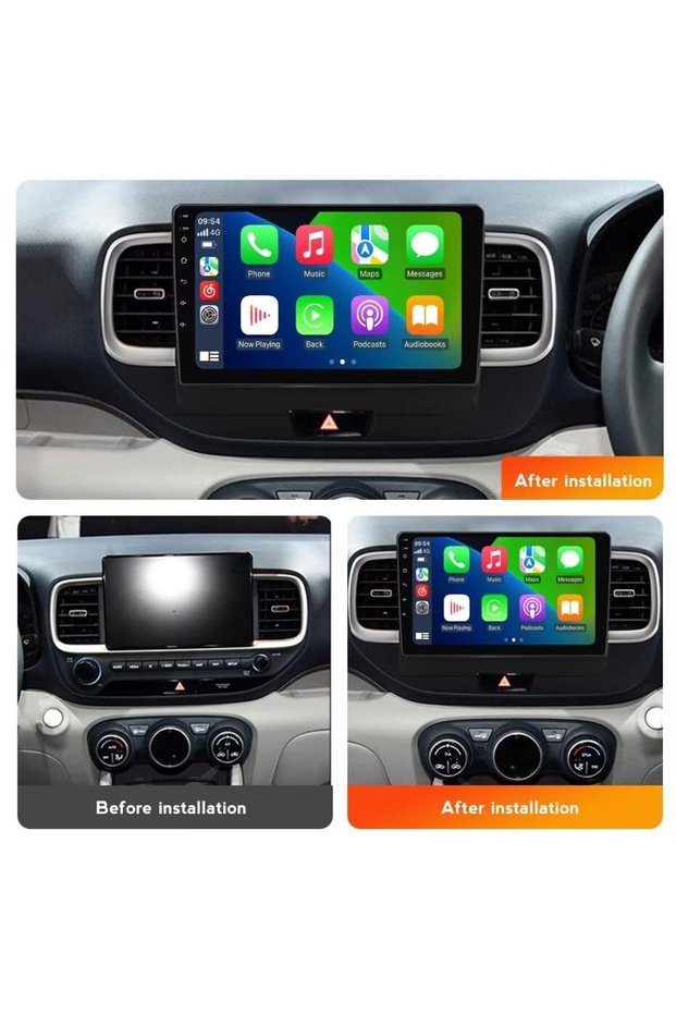 شاشة أندرويد من Roadmaster لسيارة هيونداي فينيو موديل 2019-2023 مع إطار، تدعم كار بلاي لاسلكي وأندرويد أوتو، وكاميرا خلفية مدمجة بتقنية AHD.